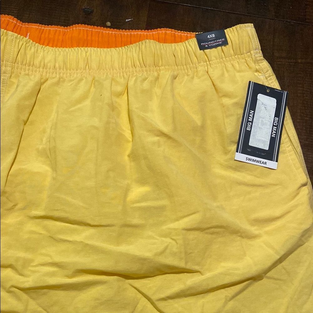 NWT Roundtree & Yorke Yellow Swim Shorts Big Man 4XB yellow